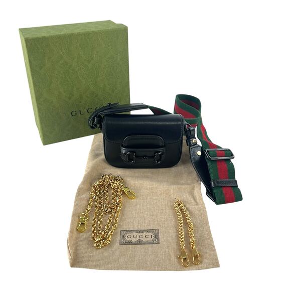 Gucci Azalea Calfskin Horsebit 1955 Wallet On Chain - Picture 3 of 9